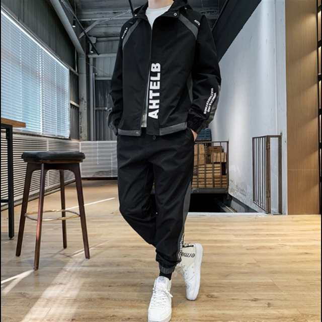 メンズ スウェット ジャージ 上下セットアップ パンツ セットアップ ルームウェア ジャケット スーツ スウェット ジャージ ロング アンクル丈 袖あり 長袖 ワイド ファスナー ポケット 前開き 上