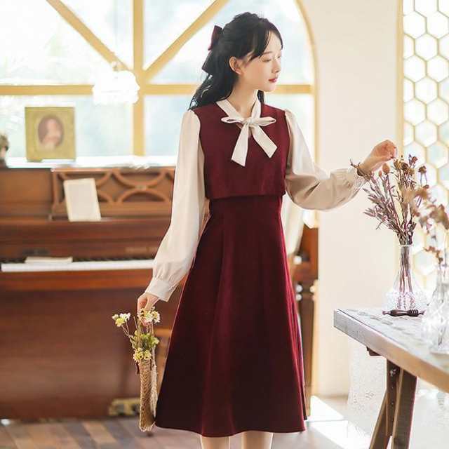 レトロ ワンピース レディース ワンピース 女子ワンピ レトロワンピース 膝丈 春秋冬 ロング丈ワンピース商品名 レトロ ワンピース レディース ワンピース 女子ワンピ 春秋冬 ロング丈ワンピース 可