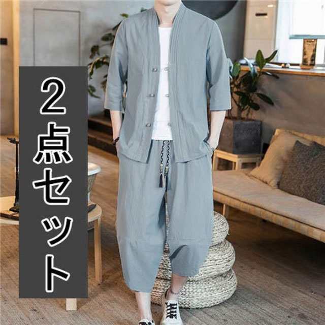 商品説明セットアップ メンズ 5分袖 夏物 2点セット トップス パンツ 七 分 丈 大きいサイズ サマー カジュアル 服 夏 コーデ ブランド