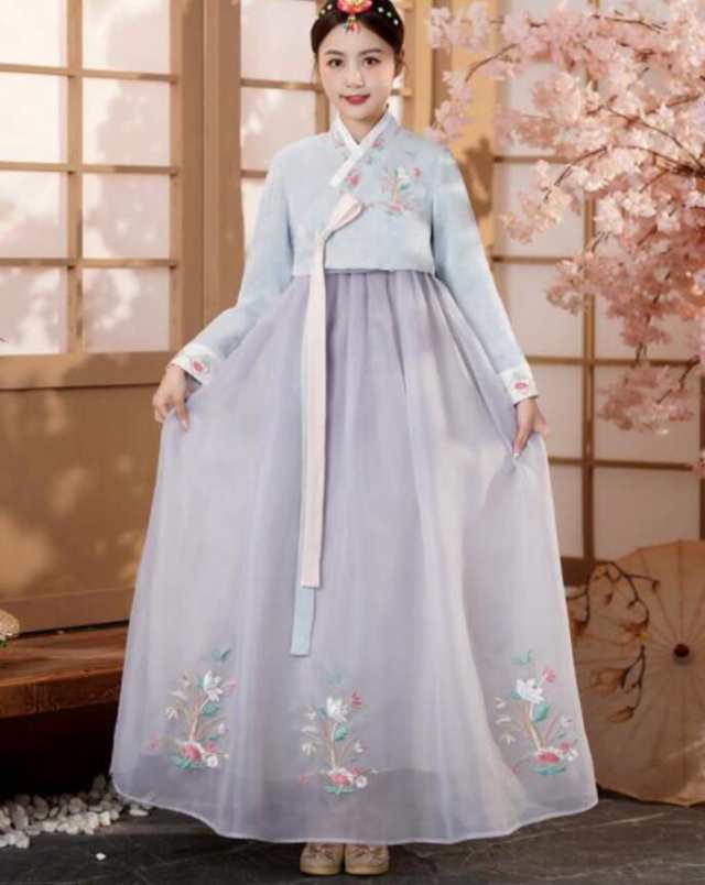 商品詳細：大人用チマチョゴリ 韓国民族ダンス衣装 韓服ドレス 韓流舞台衣装 ステージ衣装内容：衣装SET：6980円サイズS：バスト83 トップス丈32 袖丈53 袖口27 ワンピース丈110M：バス