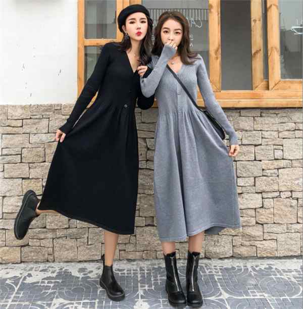 ニットワンピース ロング タイト カシュクール フレアワンピース ロングワンピース ミモレ丈 膝下丈 マキシワンピース ワンピース レディース カットソーワンピース vネック きれいめ 秋冬 レディー