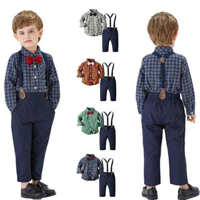 検索ワード：子供服 男の子 スーツ セットアップ シャツ パンツ サロペット コットン 蝶ネクタイ 高品質 お洒落 ブルー グレー 73 80 90 100 110 120 130 140cm ネイビ