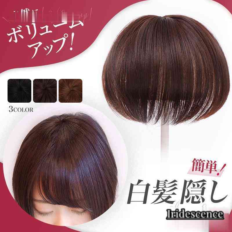 部分ウイッグ 頭頂部 薄毛 かつら女性 増毛 白髪 自然 部分 ウィッグ ヘアピース 外出 脱毛 治療 ブラック ブラウン 40代 50代 60代
