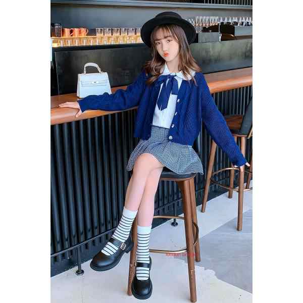女の子 キッズ 制服風セット アップ 長袖シャツ+カーディガン+ミニ丈スカート 入園入学に プリーツスカート かわいい 商品 送料無料