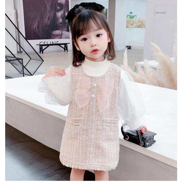 ワンピース キッズ セットアップ 子供服 女の子 子ども 晴れの日 ボリューム袖 2点セット 発表会 結婚式 普段着 入園入学 卒園卒業 送料無料