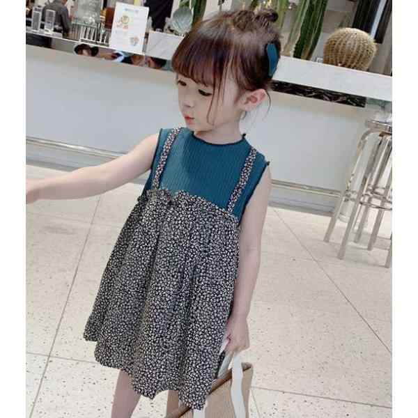 ワンピース 子ども服 キッズ ファッション 女の子 レオパード柄 春 夏 秋 かわいい おしゃれ お出かけ ドッキング 送料無料